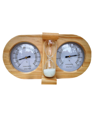 Sauna 3in1 Hygrometer - Termometer - timeglas