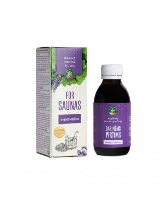 Blanding af ekstrakter til saunaer med æteriske olier af lavendel og melissa, 150 ml