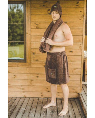 Sauna forklæde til han BRUN 55 x 150 cm