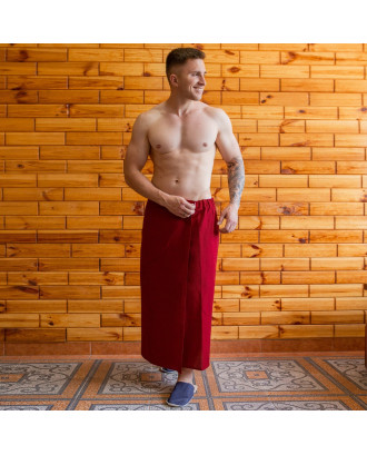 Sauna Mænd / Kvinde / Unisex Vaffelhåndklæde (Kilt) 75X150cm Rød