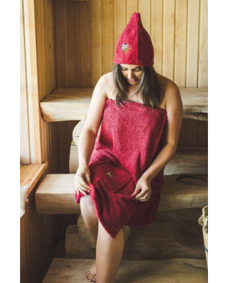Sauna forklæde til kvinde BURGUNDY