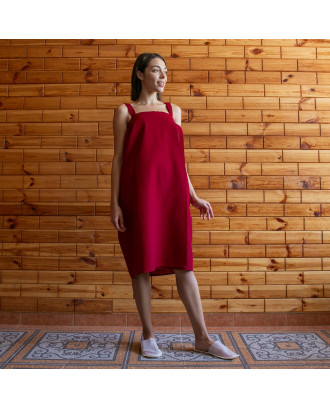 Sauna Kvinder Vaffelhåndklæde (Kilt) 75X150cm Rød SAUNA TILBEHØR
