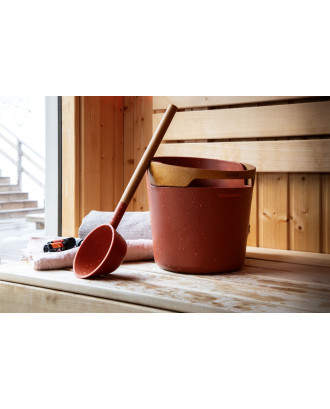 Saunatilbehør - Harvia Helmi spand og øse, terracotta SAUNA TILBEHØR