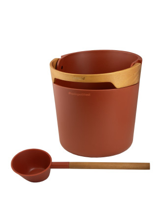 Saunatilbehør - Harvia Helmi spand og øse, terracotta SAUNA TILBEHØR