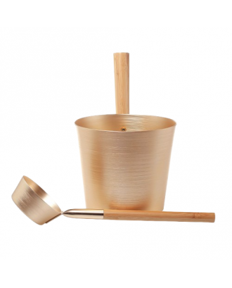 Sort stålspand 4,5 L og øse 42 cm SAUNA TILBEHØR