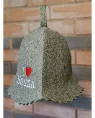Sauna Hat- I Love Sauna, 100% uld SAUNA TILBEHØR