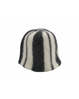 Saunahue-stribet sort hvid, 100% uld SAUNA TILBEHØR