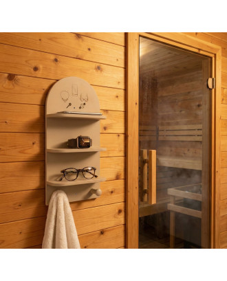 Hyldeorganisator til saunaens forrum, birketræskrydsfiner SAUNA TILBEHØR
