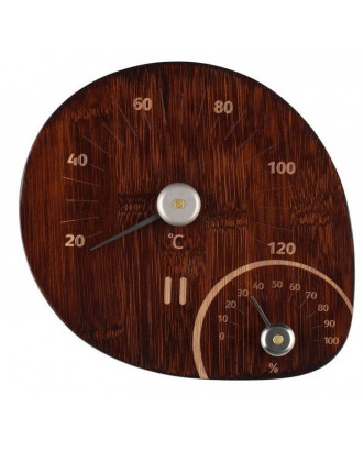 Termometer - Hygrometer RENTO, Bambus, Mørk, 638897 SAUNA TILBEHØR