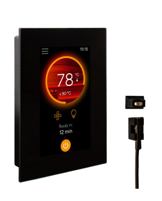 Harvia Fenix WiFi Smart Kontrolpanel Tilføjelsessæt - Harvia Fenix FX002XW WiFi med Touchskærm og Dørsensor SAUNA STYREPANELER