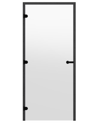 HARVIA Glass Sauna Doors 9x19 Gennemsigtig (stel af sort fyr)