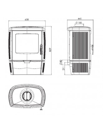 Støbejernsovn Alberto 8,6 kW VARME OVNE