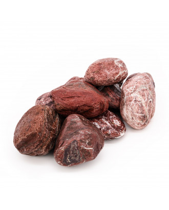 Saunasten SAUFLEX - Rød Jaspis, 10-15 cm, 15 kg, Afrundet SAUNA STEN