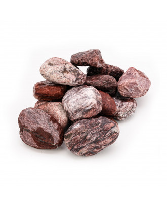 Saunasten SAUFLEX - Rød Jaspis, 5-10 cm, 15 kg, Afrundet SAUNA STEN