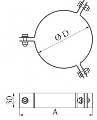 Strækklemme d115-120, 1 mm, inox (55702)
