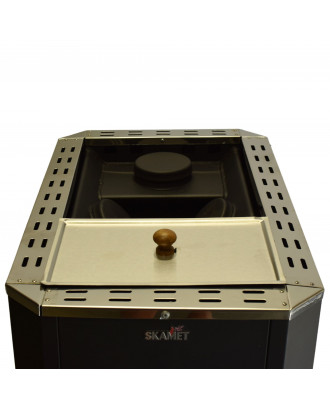 Saunaovn Skamet – P-12025 RV, Vandvarmer - Front, med Glas BÆNDENDE SAUNAOVNE