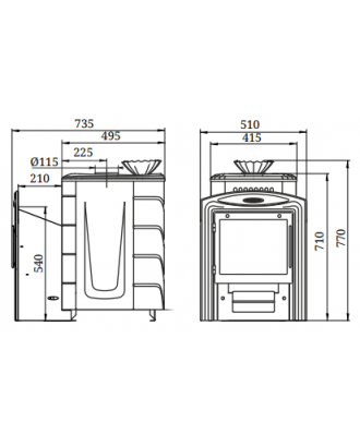 Sauna komfur TMF Geyser Mini 2016 Inox Vitra antracit (35103) TMF saunaovne