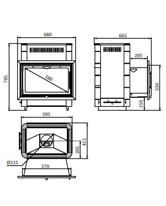 Saunaovn TMF Vitruvia II Inox antracit, stor skærm (32513) TMF saunaovne