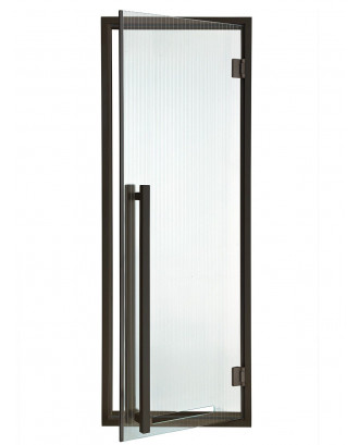 Sauna dørreklame Moderne Bølget, Asp, Transparent 90x210cm SAUNA DØRE