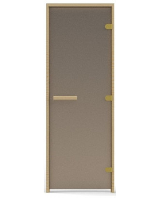 Saunadør, fyrretræ, 8mm mat bronzeglas 70x180cm SAUNA DØRE