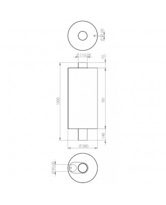 Vandtank 80, 0,8MM, 115/D115, sort BÆNDENDE SAUNAOVNE