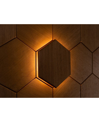Dekorativt element Hexa Thermo, Abachi, LED SAUNA OG HAMAM BELYSNING