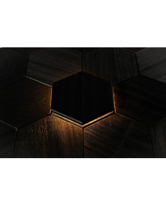 Dekorativt element Hexa sort, Abachi, LED SAUNA OG HAMAM BELYSNING
