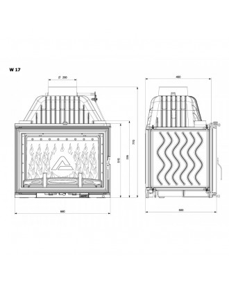 Pejseindsats KAWMET W17 DECOR 16,1kw PESE